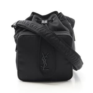 Saint Laurent Paris Niki Bucket Bag Shoulder Nylon Leather Black